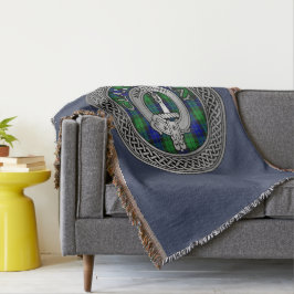 Clan MacKay Crest & Tartan Knot Throw Blanket Deken