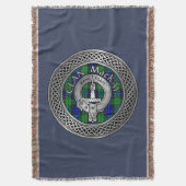 Clan MacKay Crest & Tartan Knot Throw Blanket Deken (Voorkant Verticaal)