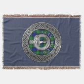 Clan MacKay Crest & Tartan Knot Throw Blanket Deken (Voorkant)