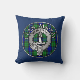 Clan MacKay Crest & Tartan Kussen