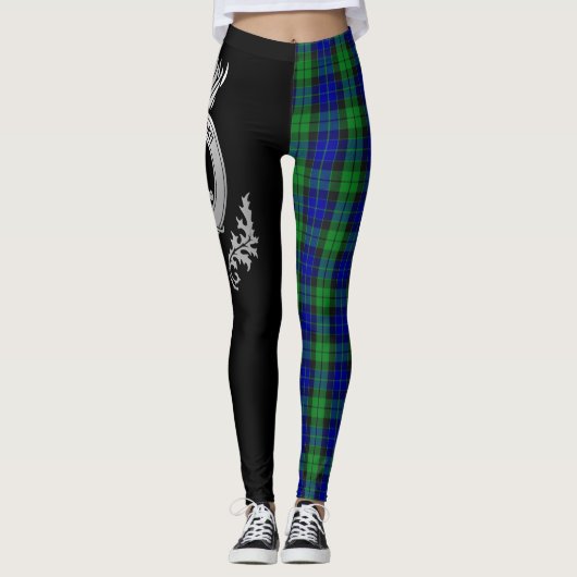 Clan MacKay Crest & Tartan Leggings (Voorkant)