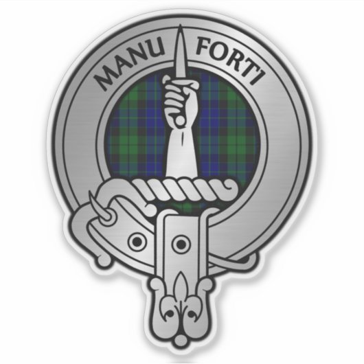 Clan MacKay Crest & Tartan Sticker (Voorkant)