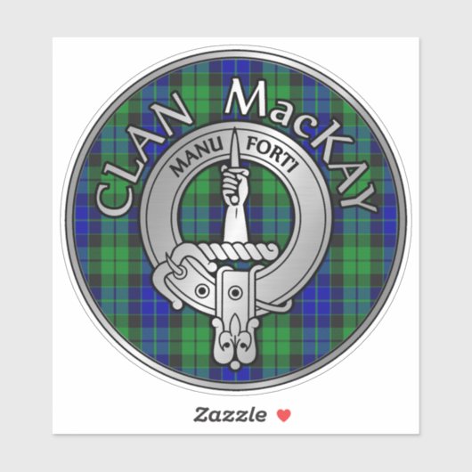 Clan MacKay Crest & Tartan Sticker (Vel)