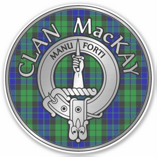 Clan MacKay Crest & Tartan Sticker (Voorkant)