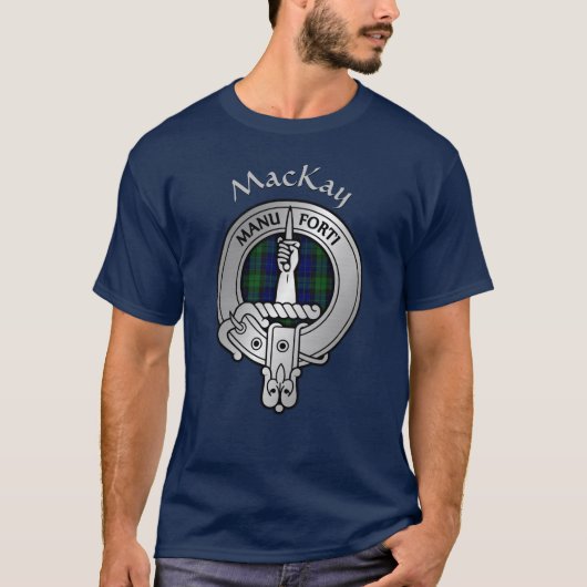 Clan MacKay Crest & Tartan T-shirt (Voorkant)