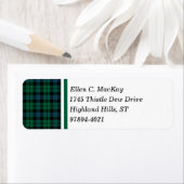Clan MacKay Groen en Blauw Schots Tartan Etiket (Insitu)
