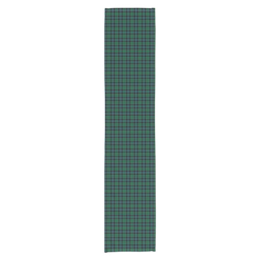 Clan MacKay Groen en Blauw Schots Tartan Korte Tafelloper (Voorkant)