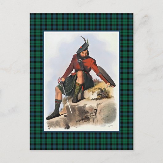 Clan MacKay  Illustratie Tartan Lijst Briefkaart (Voorkant)