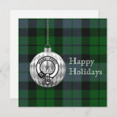 Clan Mackay Ornament - Gepersonaliseerde Vaste Vak Feestdagenkaart (Voorkant / Achterkant)
