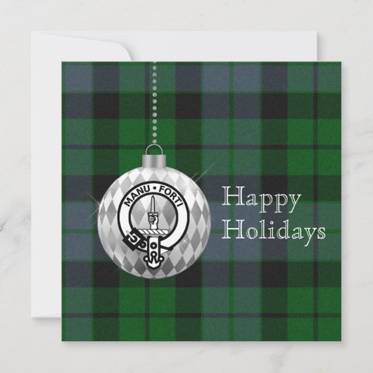 Clan Mackay Ornament - Gepersonaliseerde Vaste Vak Feestdagenkaart (Voorkant)