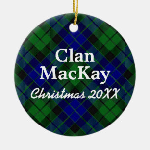 Clan MacKay Scottish Tartan Keramisch Ornament