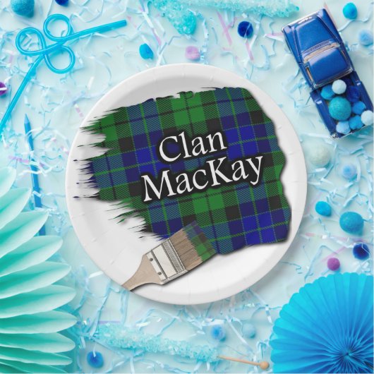 Clan MacKay Scottish Tartan Paint Brush Papieren Bordje (Feest)