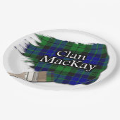 Clan MacKay Scottish Tartan Paint Brush Papieren Bordje (Gekanteld)