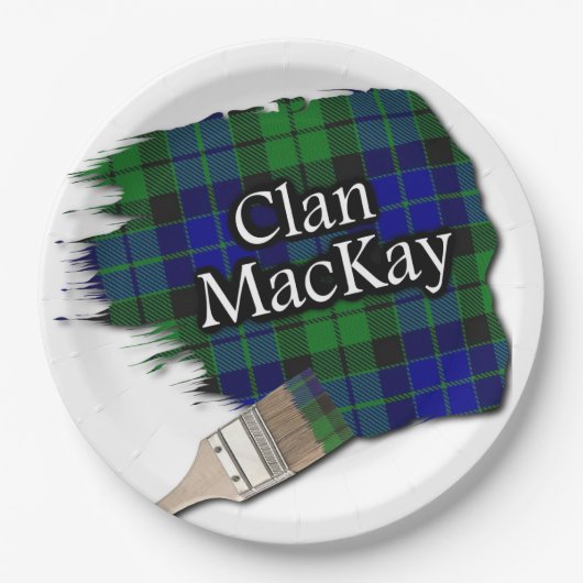 Clan MacKay Scottish Tartan Paint Brush Papieren Bordje (Voorkant)