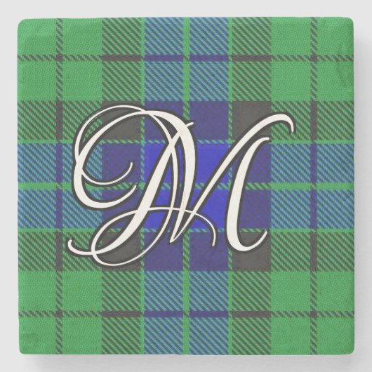Clan MacKay Tartan Aangepast monogram Stenen Onderzetter (Voorkant)