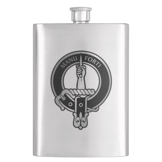 Clan MacKay Tartan Crest Flask Flacon (Voorkant)
