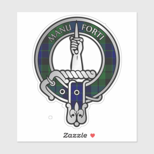Clan MacKay Tartan Crest Sticker (Vel)