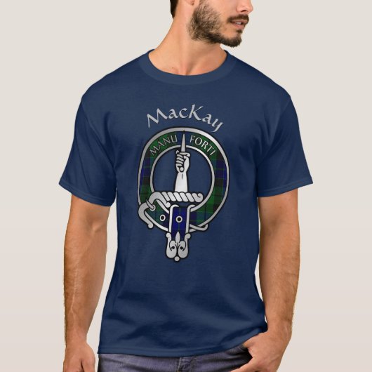 Clan MacKay Tartan Crest T-shirt (Voorkant)