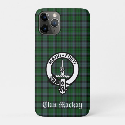 Clan Mackay Tartan en Crest Badge Case-Mate iPhone Case (Achterkant)