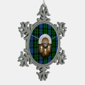 Clan MacKay Tartan en Sporran Tin Sneeuwvlok Ornament (Links)