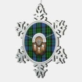 Clan MacKay Tartan en Sporran Tin Sneeuwvlok Ornament (Rechts)