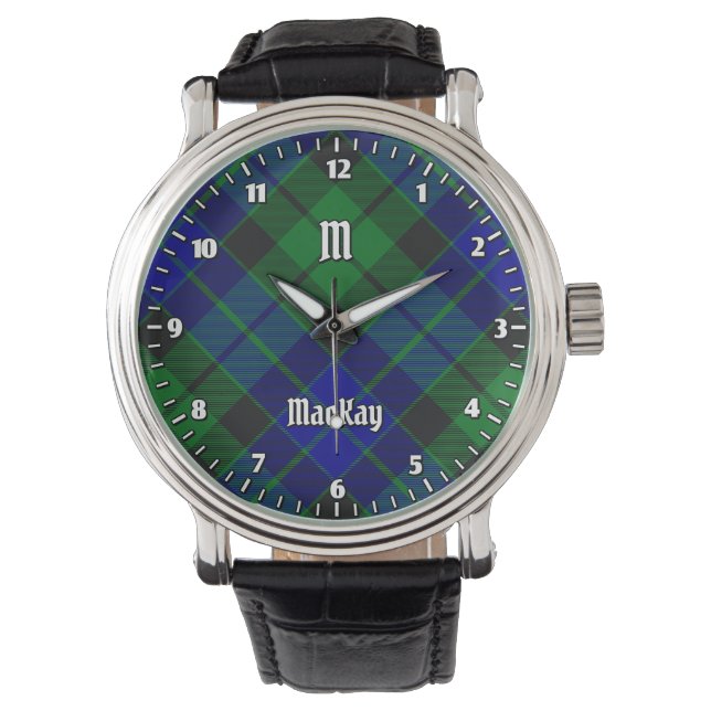 Clan MacKay Tartan Horloge (Voorkant)