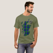Clan MacKay Tartan Map & Crest T-Shirt (Voorkant volledig)