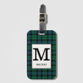 Clan MacKay Tartan Monogrammed Bagagelabel (Voorkant (verticaal))