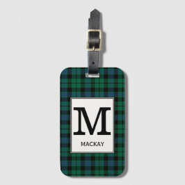 Clan MacKay Tartan Monogrammed Bagagelabel