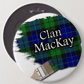Clan MacKay Tartan Paint Brush Ronde Button 6,0 Cm (Voorkant /achterkant)