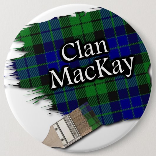 Clan MacKay Tartan Paint Brush Ronde Button 6,0 Cm (Voorkant)