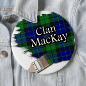 Clan MacKay Tartan Paint Brush Ronde Button 6,0 Cm (In situ)