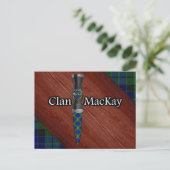 Clan MacKay Tartan Sgian Dubh Blade Briefkaart (Staand voorkant)