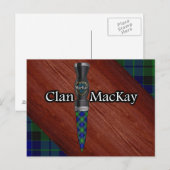 Clan MacKay Tartan Sgian Dubh Blade Briefkaart (Voorkant / Achterkant)