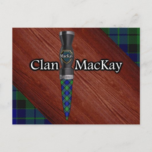 Clan MacKay Tartan Sgian Dubh Blade Briefkaart (Voorkant)