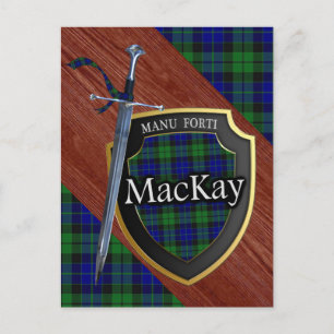 Clan MacKay Tartan Sword & Shield Briefkaart