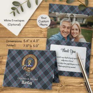Clan MacKay Wapen over Blauwe Tartan