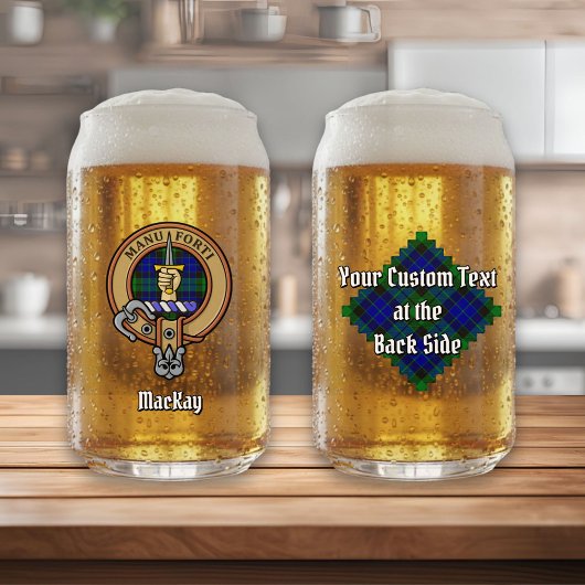 Clan MacKay Wapen over Tartan Blikvorm Glas