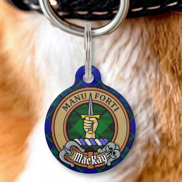 Clan MacKay Wapen over Tartan Huisdierpenning