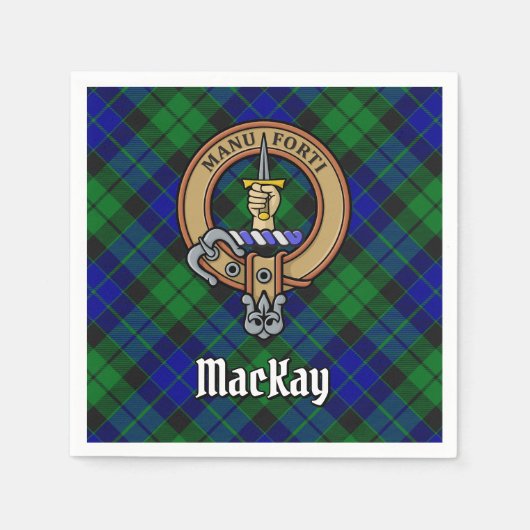 Clan MacKay Wapen over Tartan Servet (Voorkant)