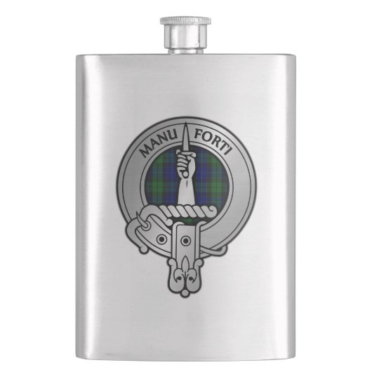 Clan MacKay Wapen & Tartan Flacon (Voorkant)