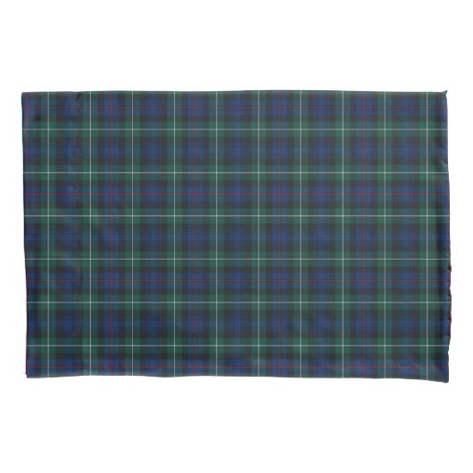 Clan Mackenzie Blauw en Groen Schots Plaid Kussensloop (Voorkant)