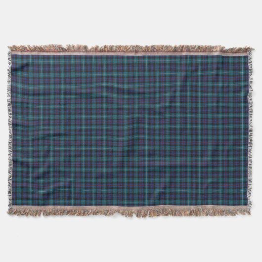 Clan Mackenzie Blauw en Turquoise Modern Tartan Deken (Voorkant)