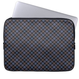 Clan Mackenzie Brown and Blue Reproduction Tartan Laptop Sleeve