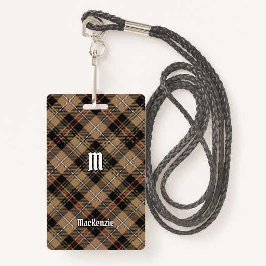 Clan MacKenzie Brown Hunting Tartan Badge (Voorkant met draagriem)