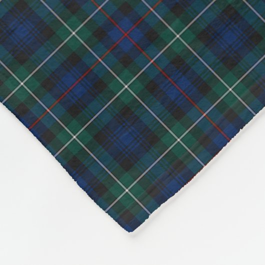 Clan Mackenzie Clan Donkerblauw en Groene Tartan Fleece Deken (Hoek)