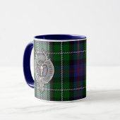 Clan MacKenzie Crest & Dress Tartan Mok (Voorkant links)
