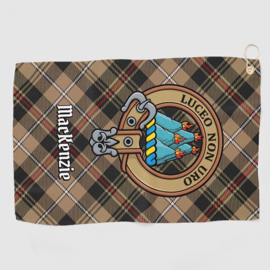 Clan MacKenzie Crest Golf Towel Golfhanddoek (Horizontaal)