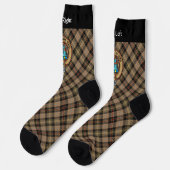 Clan MacKenzie Crest over Brown Hunting Tartan Sokken (Links)