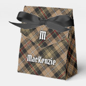 Clan MacKenzie Crest over bruine jacht Tartan Bedankdoosjes (Voorkant Zijde)